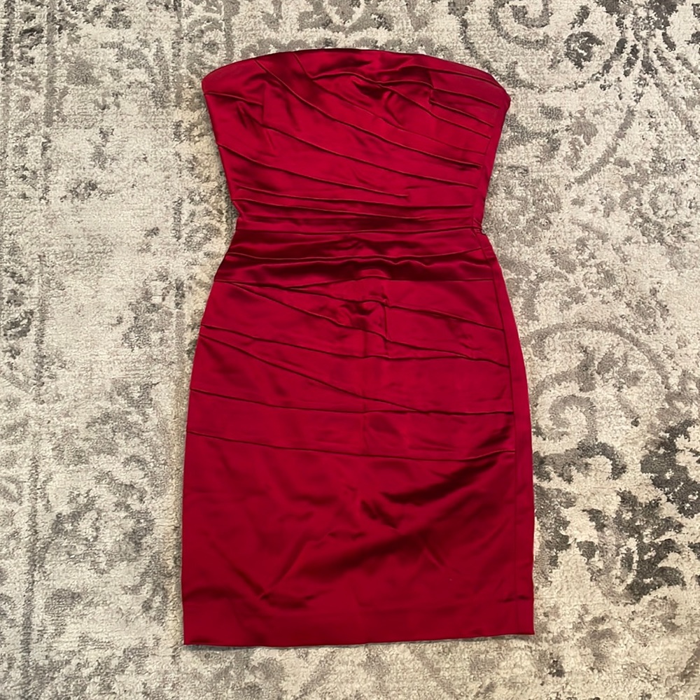 Red Bebe Strapless Minidress